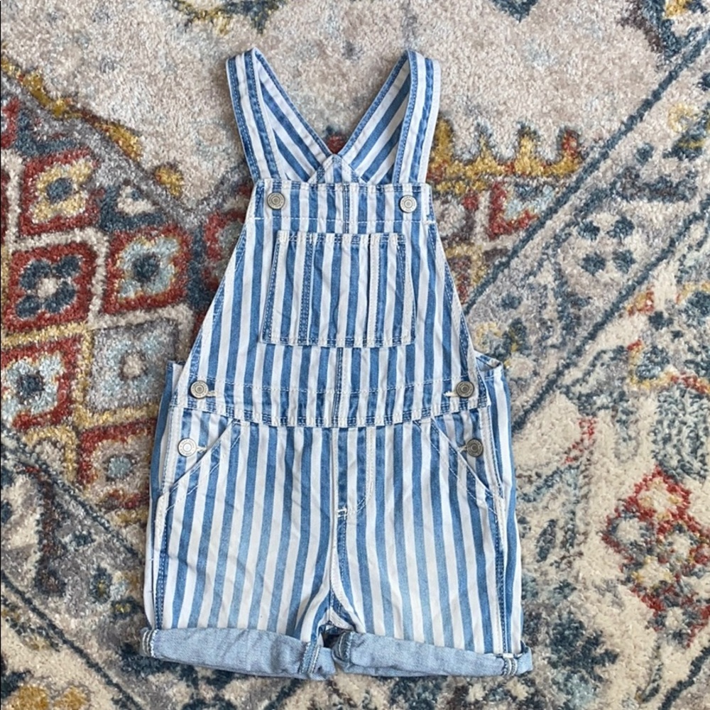 GAP striped denim overalls